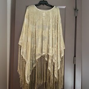 Denim & Supply Ralph Lauren Burnout Velvet Fringe Poncho